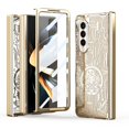 thumbnail image 1 of MonsDirect for 7.6 inch Samsung Galaxy Z Fold 4 5G 2022 Case, Mechainical Gear Clear Plating Frame Hard PC Back Shell With Screen Protector, Slim Folding Hinge Protection for Galaxy Z Fold 4, Gold, 1 of 7