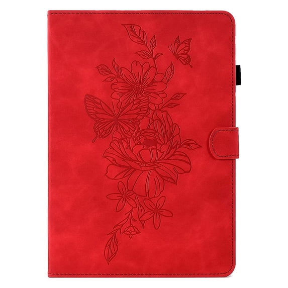 MonsDirect Case for 6" Kindle Paperwhite 5/6/7/10th Generation 2012-2018 (Model: EY21 / DP75SDI / PQ94WIF), Suede Leather Protective Cover with Stand, Auto Wake/Sleep Function with Pen Holder, Red