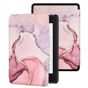 MonsDirect Case Compatible with 6" All-New Amazon Kindle 11th Generation 2022 (Model:C2V2L3) Slim PU Leather Auto Wake/Sleep Cover with Hand Strap for Kindle 11th Generation 2022 Release, Pink Marble