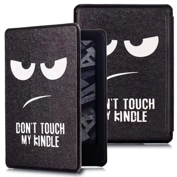 MonsDirect Case Compatible with 6" Kindle Paperwhite (Fits 2012,2013,2015,2016 Version), 5th/6th/7th Generation PU Leather Hard Protective Case Cover with Smart Wake/Sleep, Big Eyes