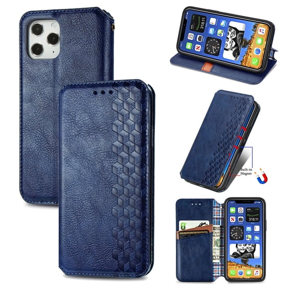 MonsDirect Case Compatible with iPhone 13 14 15 Pro Max 11 12 iPhone 7 8 Flip Card Pocket PU Leather Wallet Case Cover for iPhone 15 14 13 12 11 7 8 Pro Max
