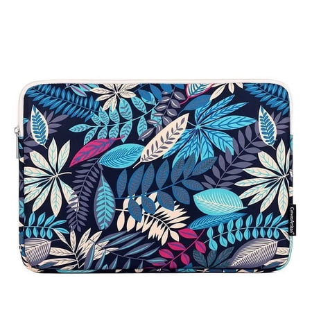 MonsDirect Laptop Sleeve Bag for 13-14 inch Notebook, Waterproof Computer Tablet Briefcase Durable Carrying Bag, Shockproof Pouch Skin Cover Polyester Vertical Bag for MacBook, Lenovo, HUAWEI, Blue