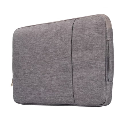 MonsDirect Laptop Sleeve Case with Handle for 11-12 inch Notebook, Universal Computer Polyester Bag with Accessory Pocket Carrying Case, Shockproof Slim Cover for MacBook, Lenovo, HUAWEI, Gray