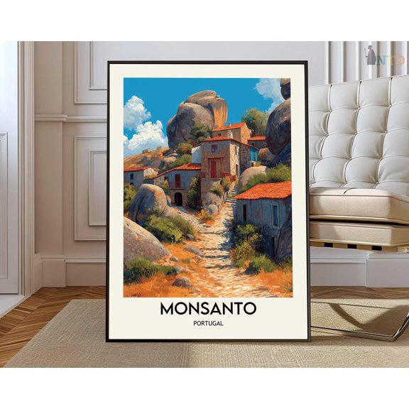 Monsanto Portugal Village Poster, Unframed Paper Poster 8x10in