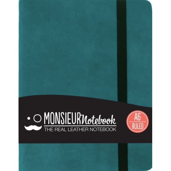 Monsieur Notebook - Real Leather A6 Turquoise Ruled (Leather Bound)