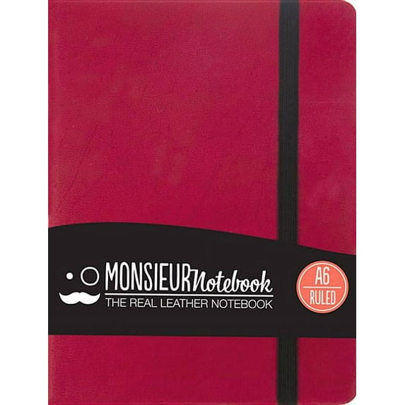 Monsieur Notebook Ruled, 24-LB Ivory: Monsieur Notebook Leather Journal - Pink Ruled Small (Hardcover)