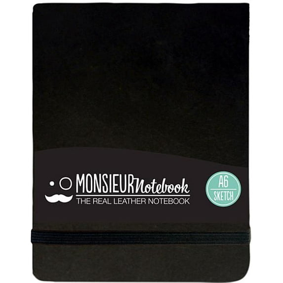 Monsieur Notebook Leather Journal - Landscape Black Sketch Small (Hardcover) by Hide Stationery Ltd