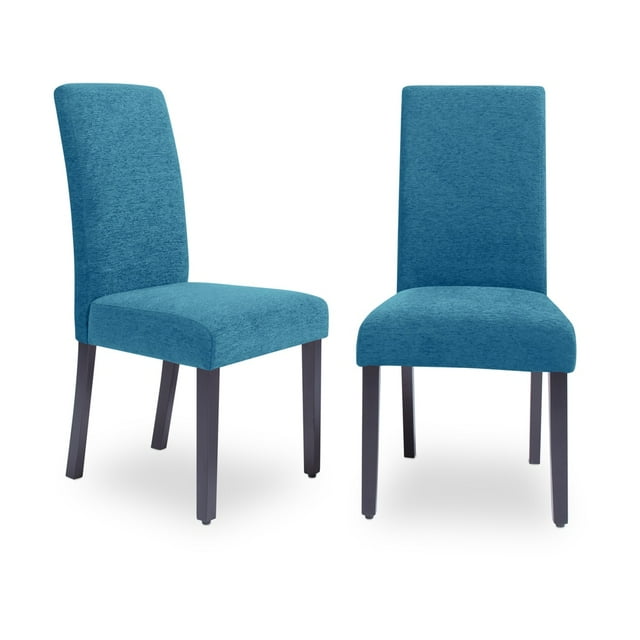 Monsoon Aprilia Upholstered Dining Chairs (Set of 2) Blue Wood, Rubberwood