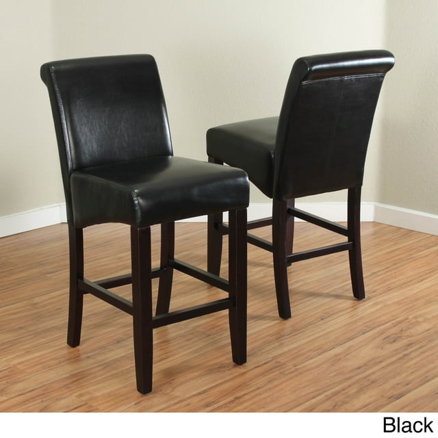 Monsoon Milan Faux Leather Counter Stools (Set of 2) Black