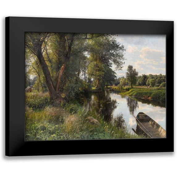 Monsted, Peder 14x12 Black Modern Framed Museum Art Print Titled - Sommer landskab