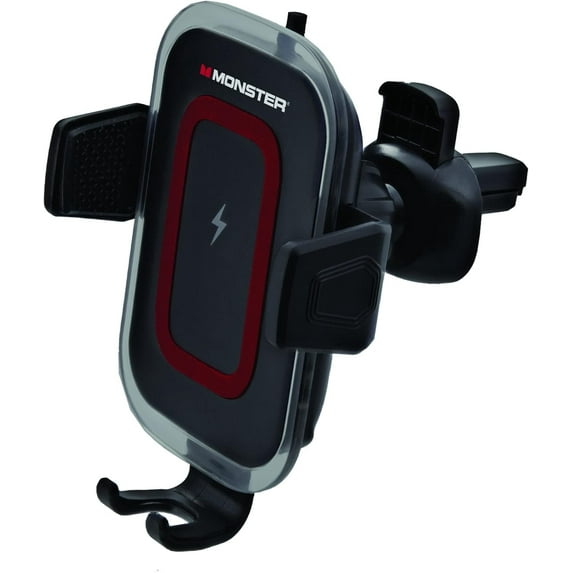 Monster Qi Wireless Car Charger Mount with Universal Adjustable Clip, 360-Degree Rotation, 10W