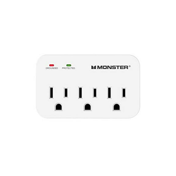 Monster 1601 Just Power It Up Surge Protector Wall Tap, White