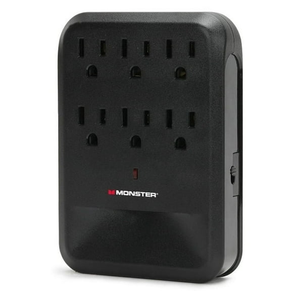 Monster Wall Tap Surge Protector, 6 Grounded Outlets, 1200 Joules, for Device Charging