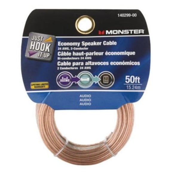 Monster 140299-00 Economy Grade Speaker Wire, 50'