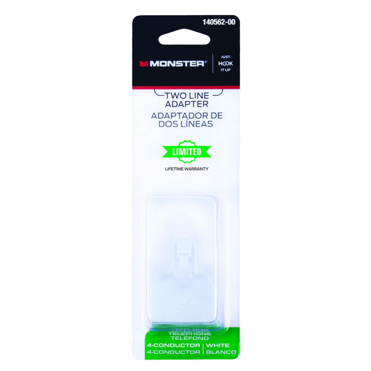 Monster Just Hook It Up 0 ft. L White Two Line Duplex Adapter - Walmart.com