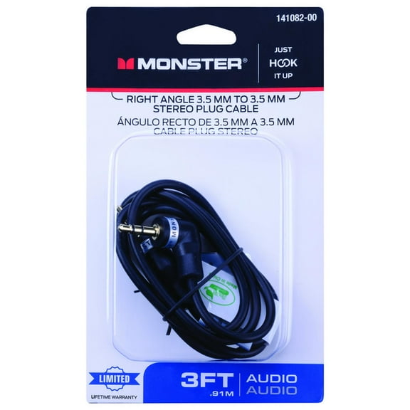 Monster 141082-00 Stereo Cable, 3'