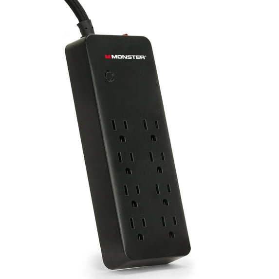 Monster 2000J Surge Protector 8 Grounded AC Outlets with 6’ Nylon Braided Extension Cord