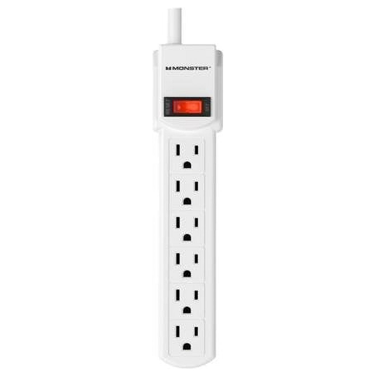 Monster 3001091 3 ft. 6 Outlets Power Strip, White