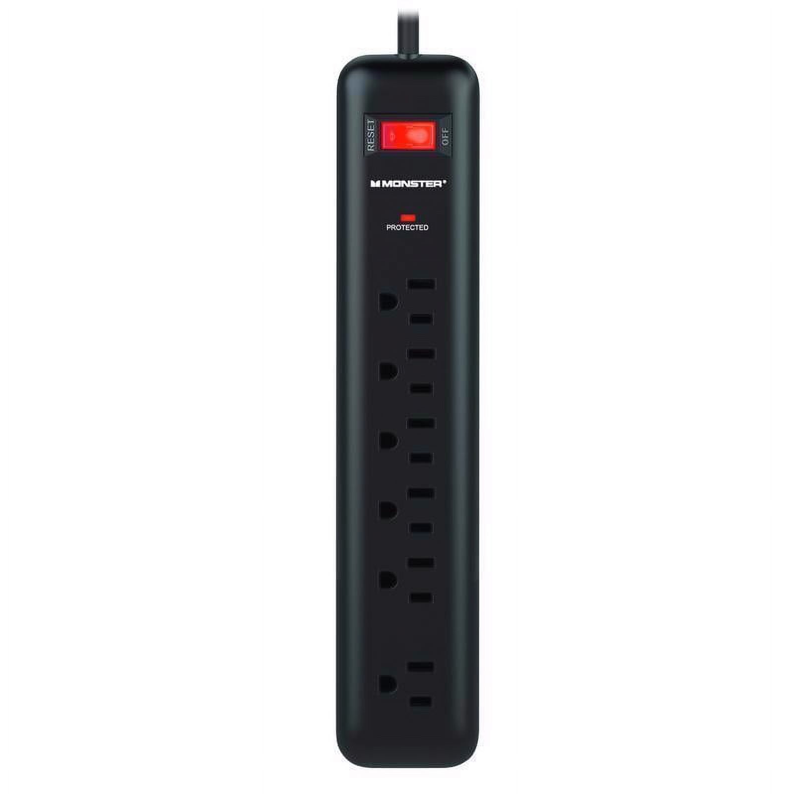 Monster 4 ft Black 6-Outlet Surge Protector Power Strip