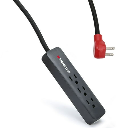 Monster 300J Surge Protector 3 Grounded Outlets with a 6’ Nylon Braided Extension Cord