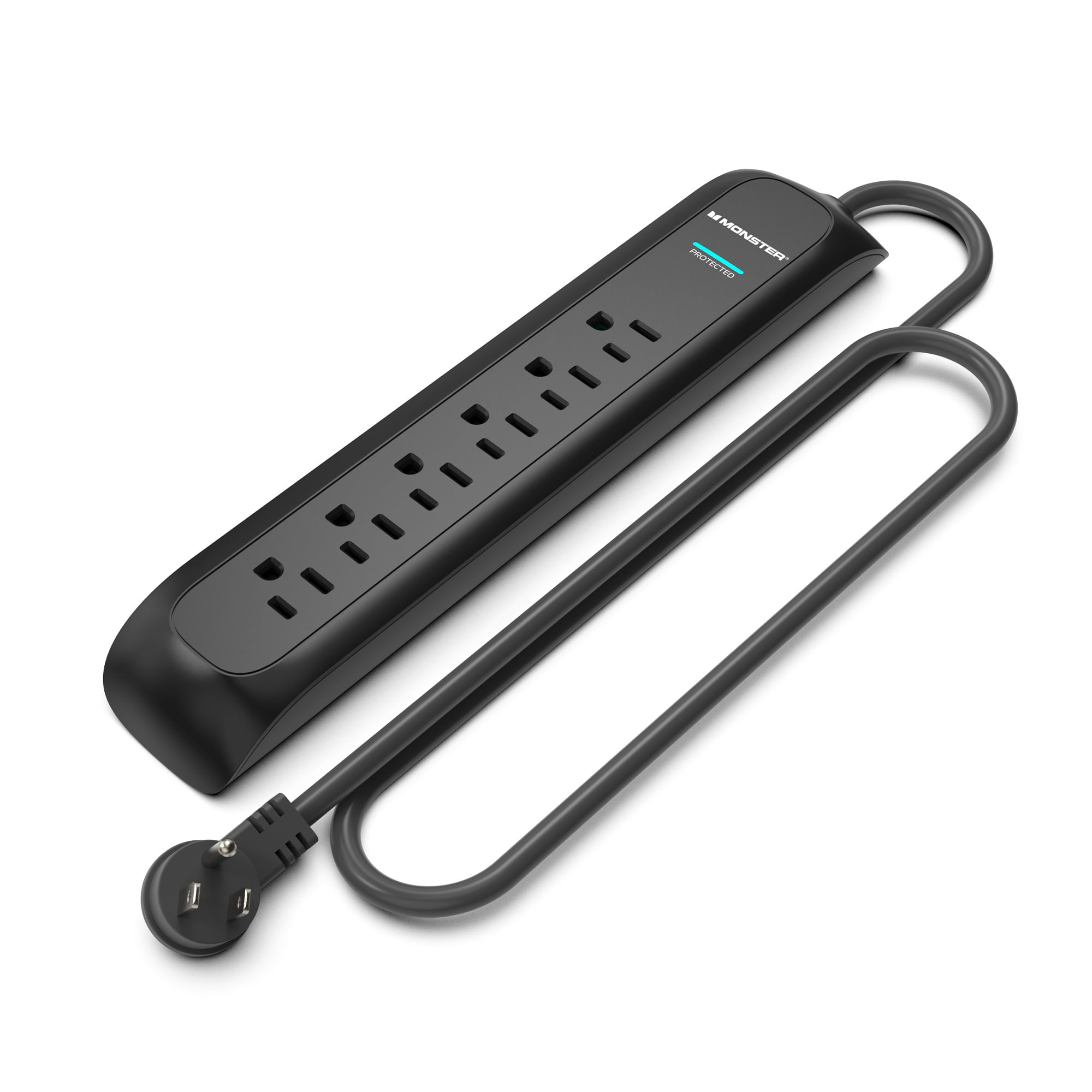 Monster 3ft Black Power Strip and Tower Surge Protector, Heavy Duty