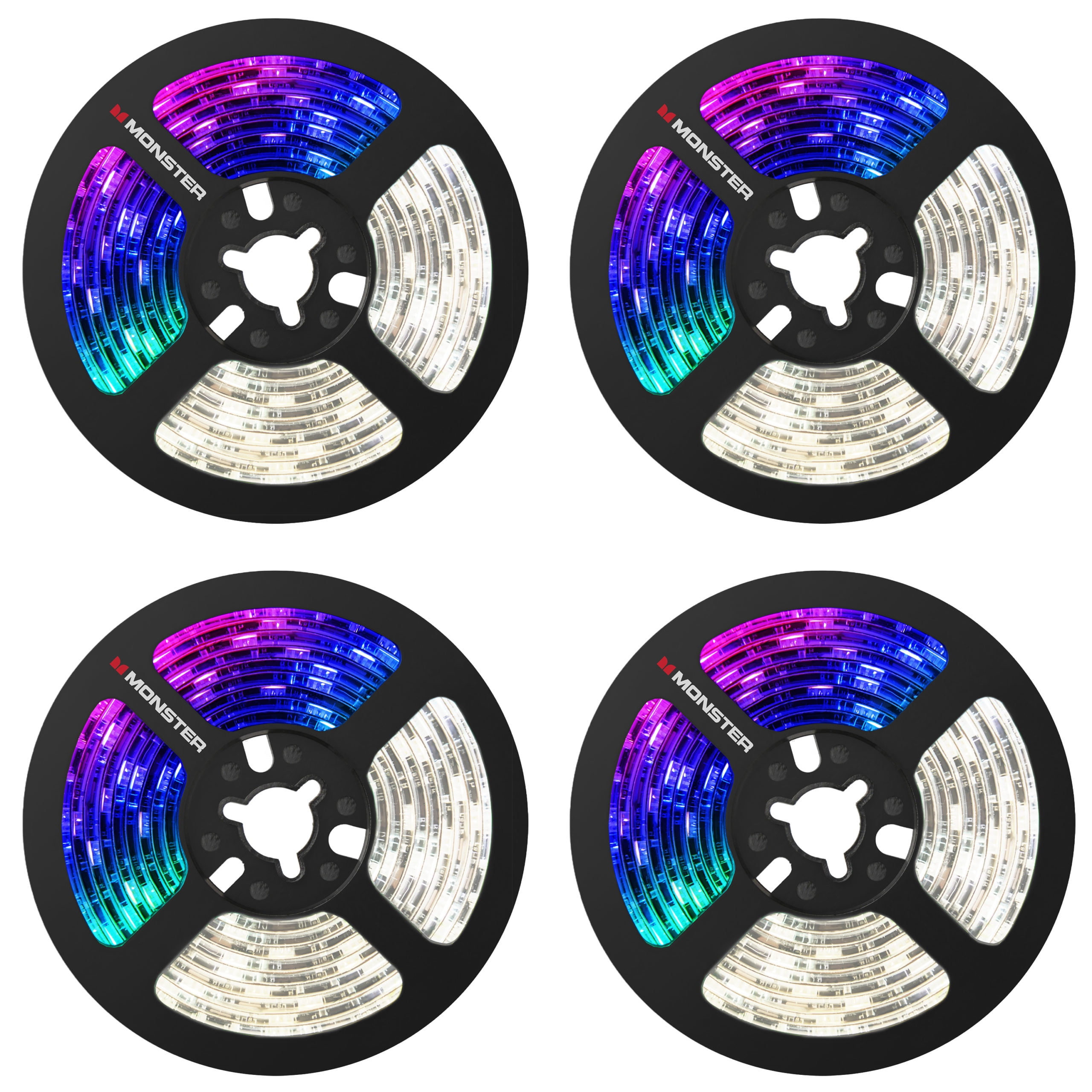 Monster 6.5 ft Multi-Color/Multi-White LED Light Strip 4 Pack