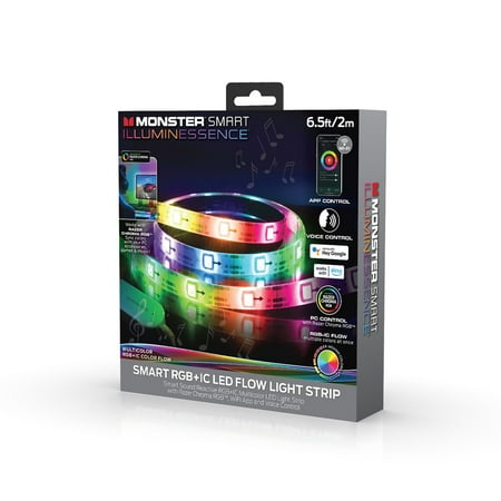Monster 6.5ft Smart Color Flow Sound-Reactive LED Light Strip, Multiple Colors at Once, Indoor price history and forecast - Monster MLB7-1065-RGB