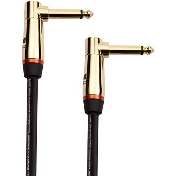 Monster 600536-00 Prolink Rock 1/4" Instrument Cable. 8 in - Right Angle to Right Angle