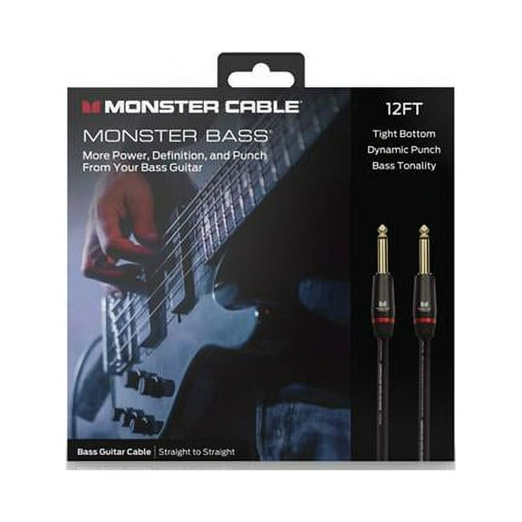 Monster 600548-00 Prolink Monster Bass 1/4" Instrument Cable. 12 ft - Straight to Straight
