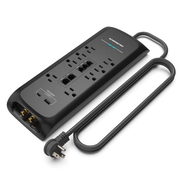 Monster 6ft Heavy Duty Power Strip & Surge Protector Tower for Home & Office Equipment