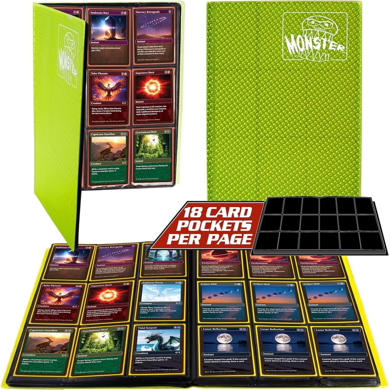 monster trading card binder Monster Binder - 9 Pocket Trading Card Album - Matte Black