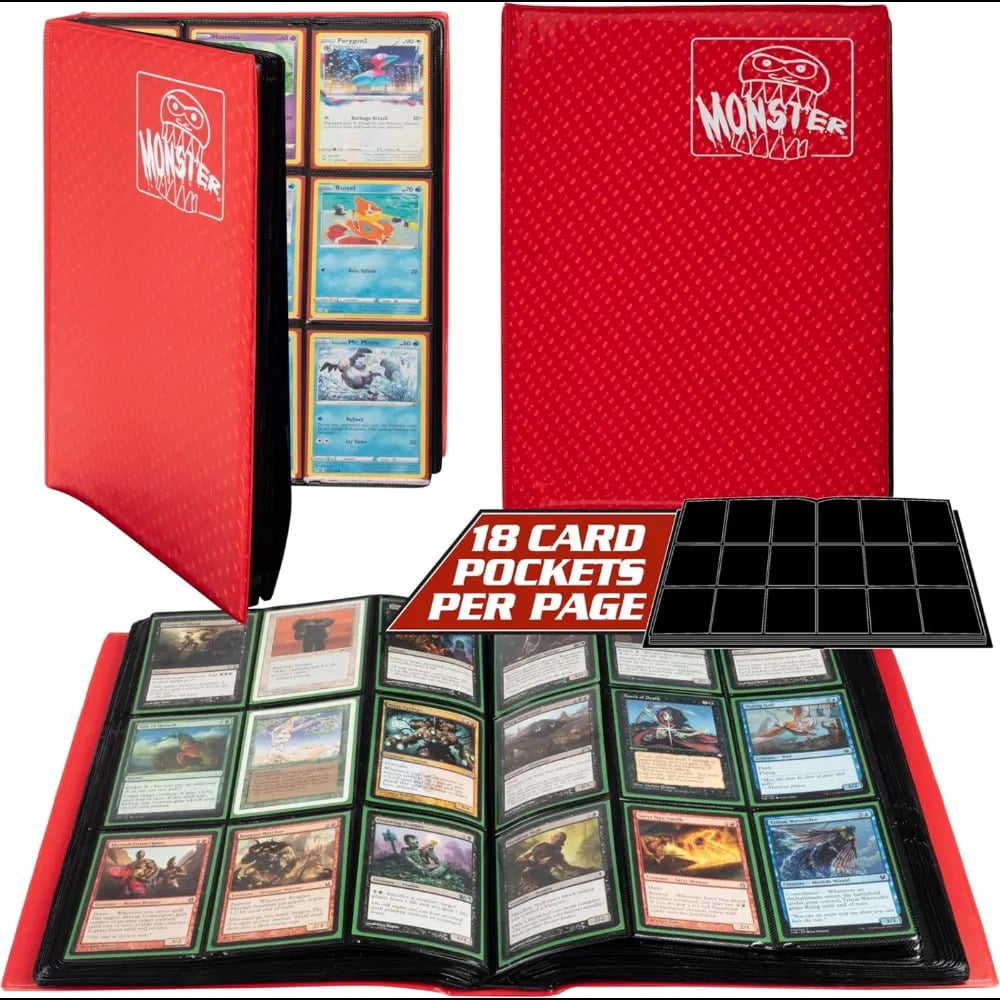 Monster 9 Pocket Trading Card XL Binder - Holofoil Red Album, Anti