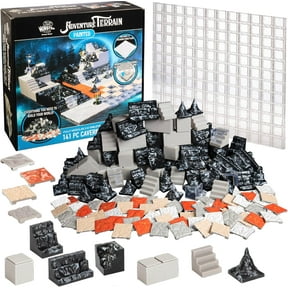 Monster Adventure Terrain- 141pc Painted Cavern Expansion Set w Base Plate - Fully Modular and Stackable 3D Table Top World Builder Compatible with DND Dungeons Dragons, Pathfinder, and All RPG Games