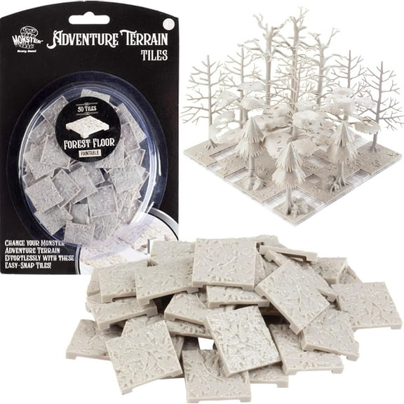 Monster Adventure Terrain- 50pc Forest Floor Tile Expansion Pack- Paintable 1x1" Tile Set- Creates Amazing Table Top Terrain in Minute- Customize Your D&D and Pathfinder Dungeons