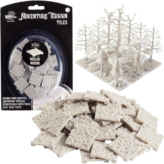 Monster Adventure Terrain- 50pc Mulch Tile Expansion Pack- Paintable 1x1 Tile Set- Amazing Table Top Terrain in Minute- Customize Your D&D and Pathfinder Dungeons Your Way