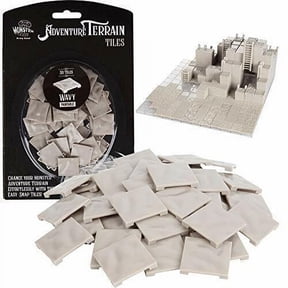Monster Adventure Terrain- 50pc Wavy Style Tile Expansion Pack-Paintable 1"x1" Tile Set- Easy Snap Creates Amazing Table Top Terrain in Minutes-Customize Your D&D and Pathfinder Dungeons Your Way