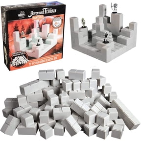 Monster Adventure Terrain- 72pc Stackable Building Block Expansion Set - Modular & Stackable 3-D Tabletop World Builder Compatible w DND Dungeons Dragons, Pathfinder, & All RPG Games