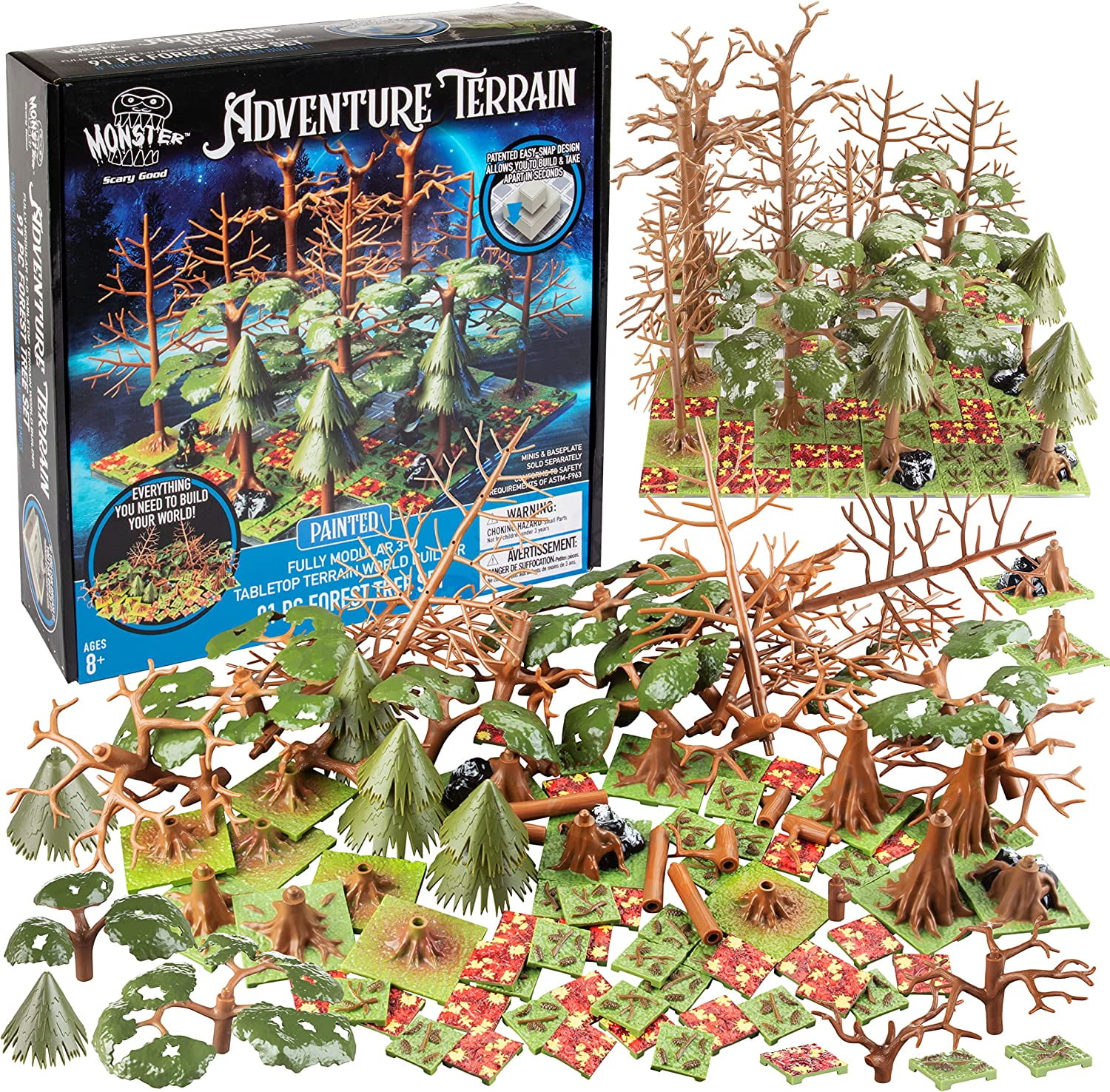 Monster Adventure Terrain 91Pc Painted Forest Tree Set Fully Modular ...