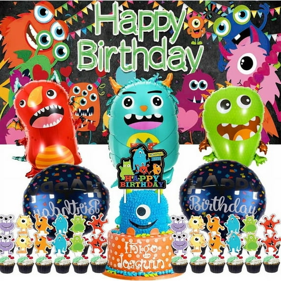 Monster Bash Party Supplies Decorations Birthday Cake Topper Banner Decor Backdrop Balloons