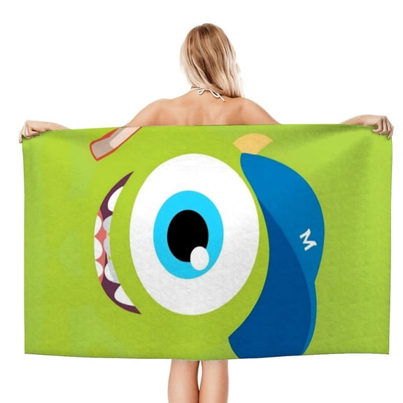 Monster Bash patterned towel 30.7  59 inches microfiber quick drying lightweight and comfortable enhancing beach style