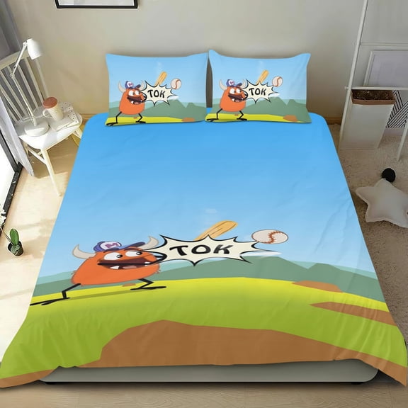 Monster Bash-themed Bed Sheet Set Three Piece Set Comfortable And Skin Friendly Unique Design Home Decor Gifts For Family Friends fans36x75Inches90cm*190cm