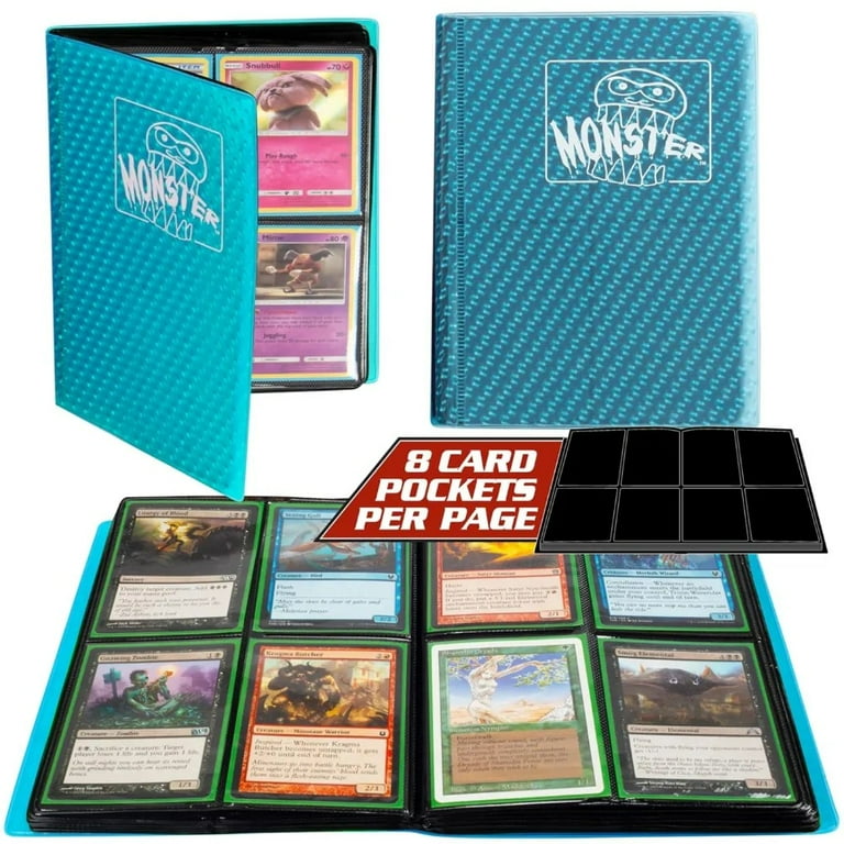 Monster Binder - 4 Pocket Trading Card Album - Holofoil Aqua Blue
