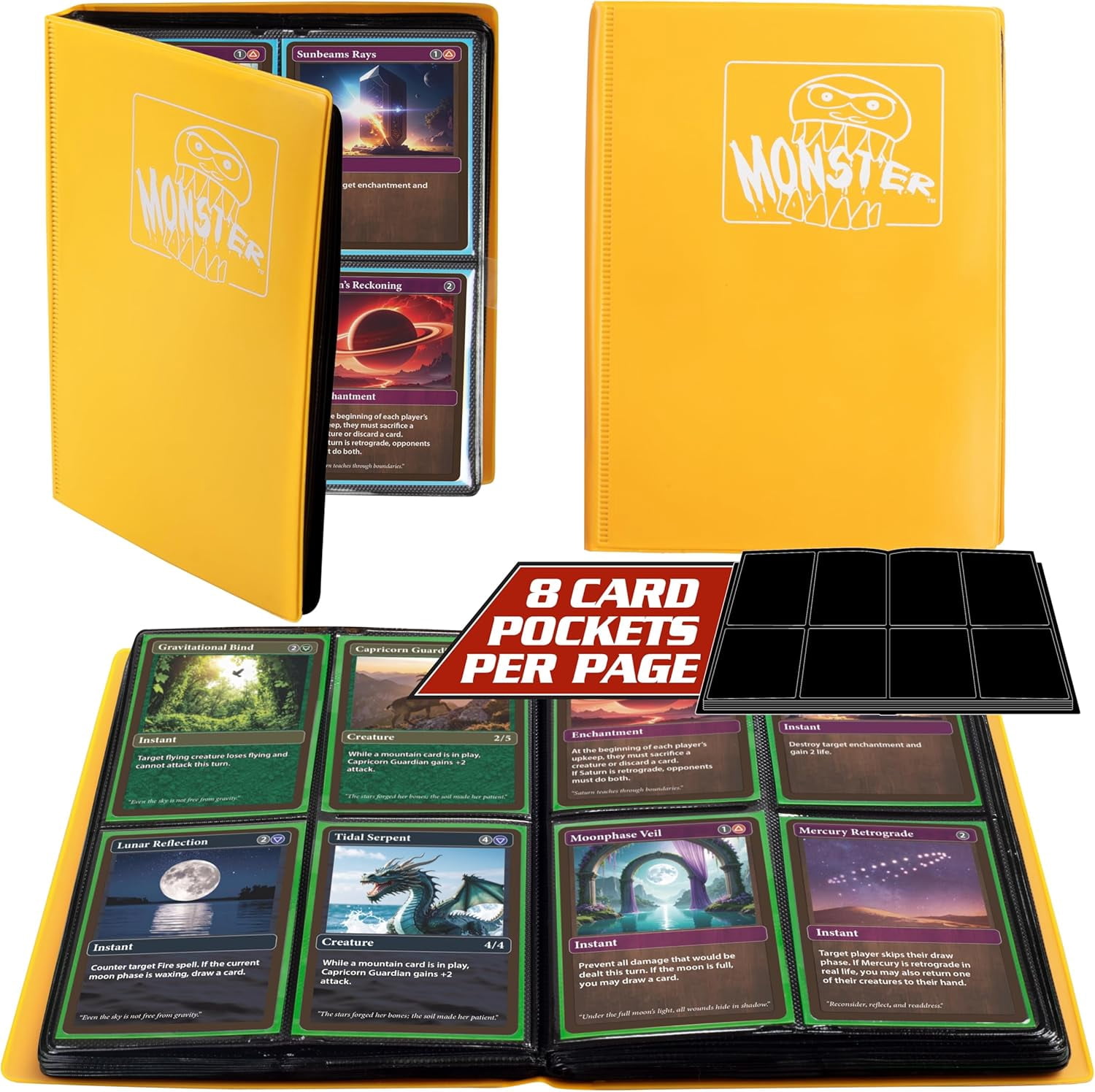 pokemon binder for cards target CardGuard Trading Card Pro-Folio 9 Pocket Binder 4 Pocket Matte Sunflower Monster Protectors 4-Pocket Trading Card
