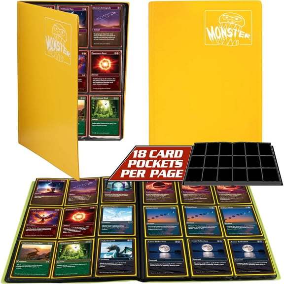 Monster Binder - 9 Pocket Matte Sunflower Orange Album - Holds 360 Yugioh, Magic, and Pokemon Cards
