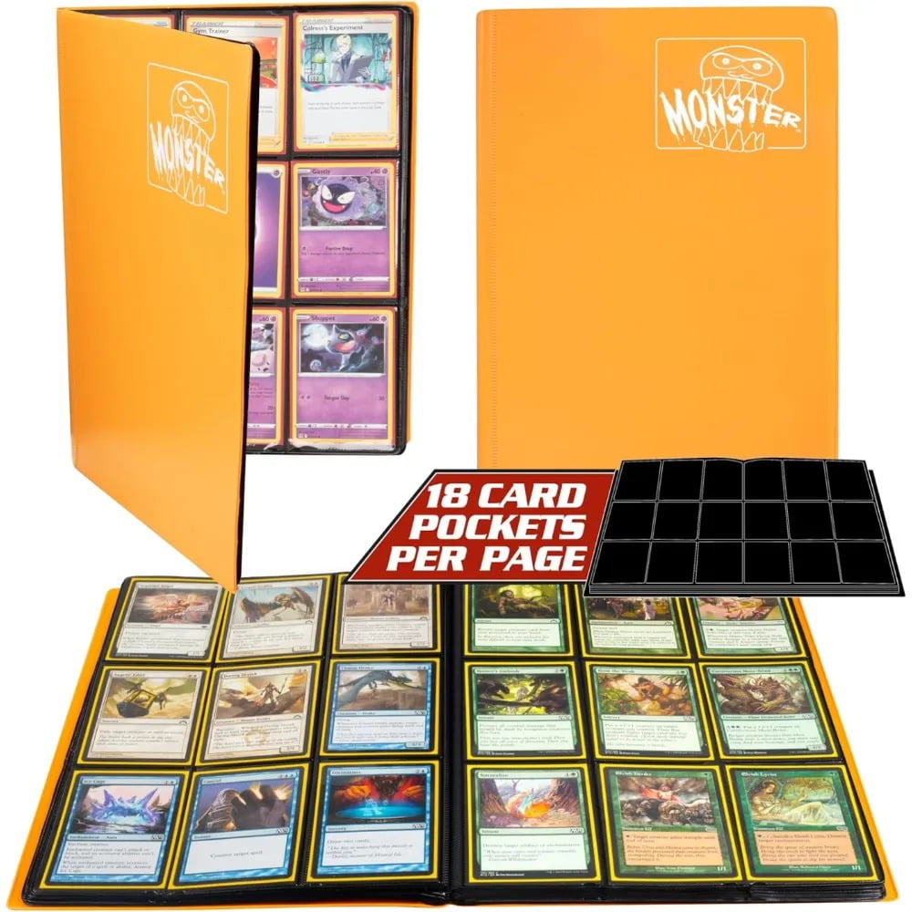 Premium Monster Binder - 9 Pocket TCG Album - Matte Orange, Holds 360 Cards  - Walmart.com