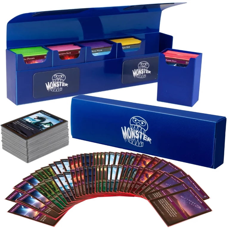 Monster Blue Hydra Trading Card Case - Magnetic Closure, Removable