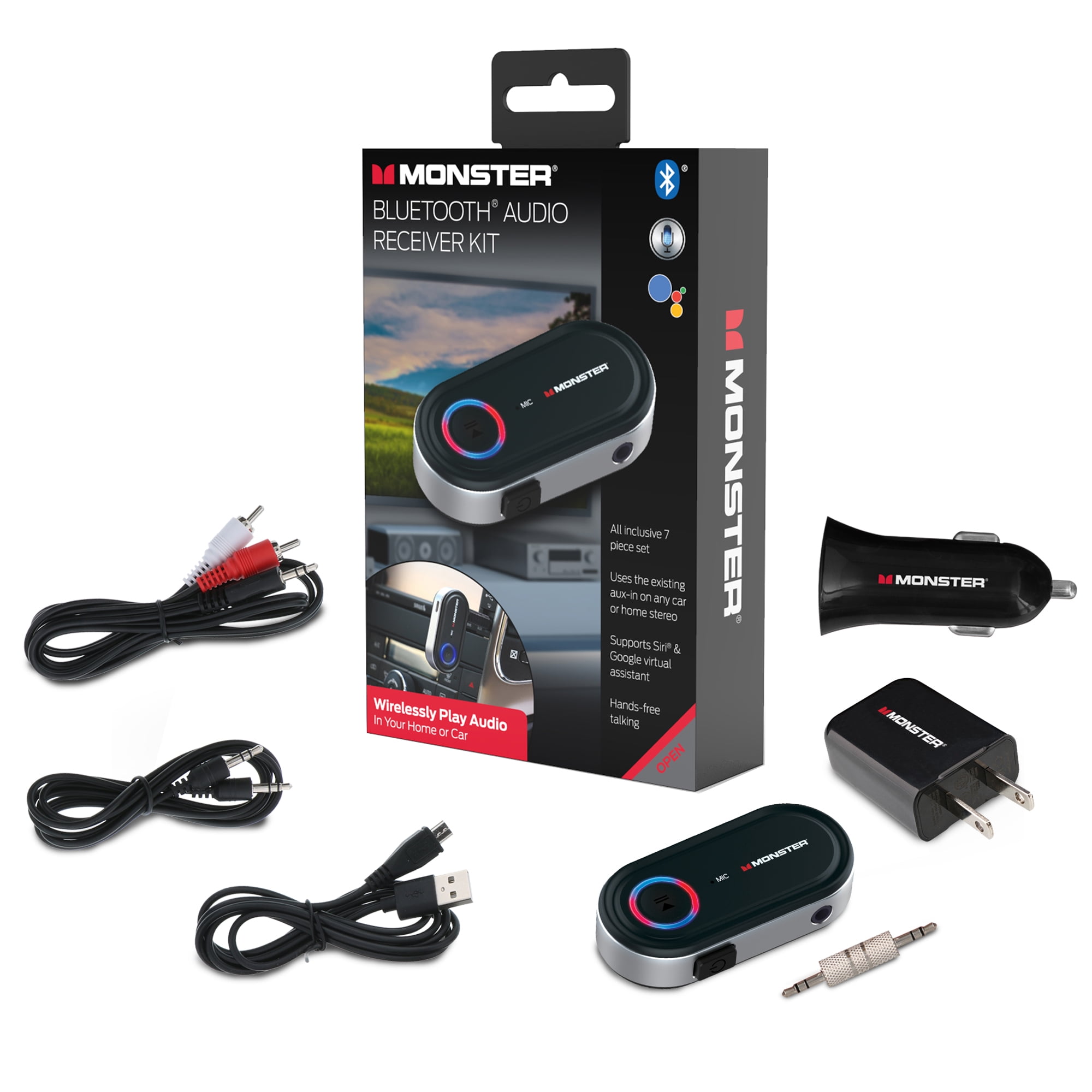 Monster 7-Pc. Bluetooth Audio Receiver Kit, Black