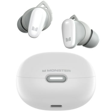 Monster Bluetooth Earbuds, True Wireless Earbuds with Clear Talk, Bluetooth 5.4 Earphones Headphones Built-in Mic, Touch Control, Comfortable Fit, Type-C Charging, 25H Playback, White