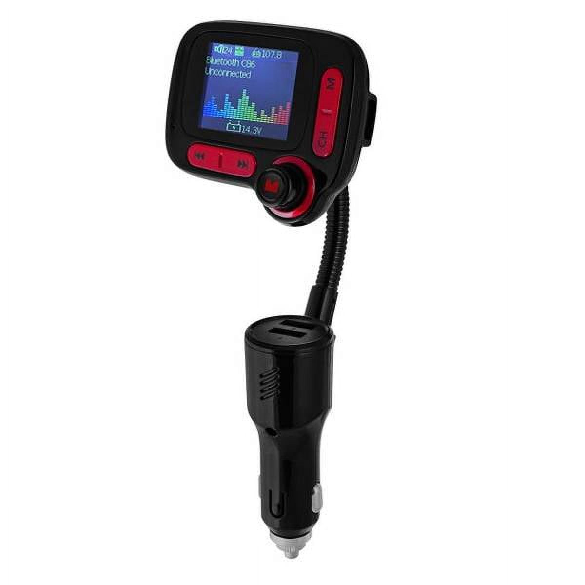 Hatatit Bluetooth FM transmitter car wireless radio adapter kit W 1.8-inch  color display S Hands-free call AUX input/output SD/TF card USB charger  QC3.0 suitable for all smartphone audio players 