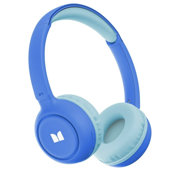Monster Bluetooth Kids Headphones with Microphone, Wireless Headset for Children with 85/94dB Safe Volume, 60 Hours Playtime, On-Ear Kids Wireless Headphones for Boys and Girls/ School (Blue)